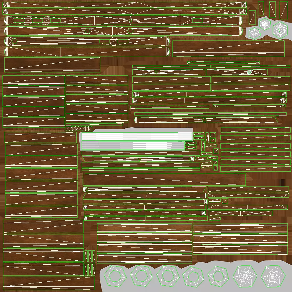 Old Wooden Folding Table and Chair Low-poly PBR Low-poly 3D model_25