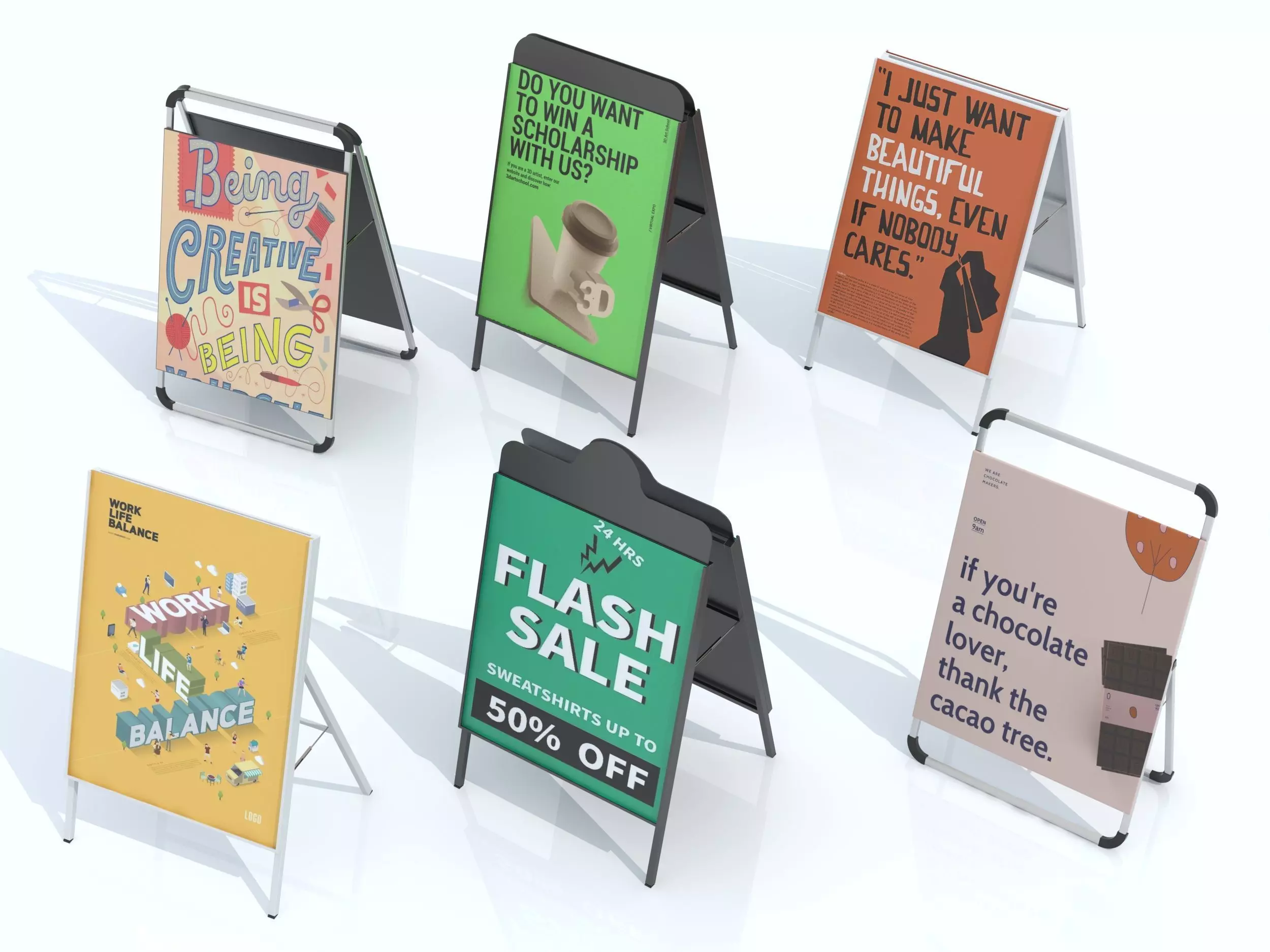 Banner Roll-up Stand 3D model