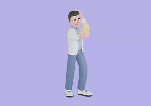 Stylized 3D Male Doctor Character - Confused with Cream Pill 3D model_2