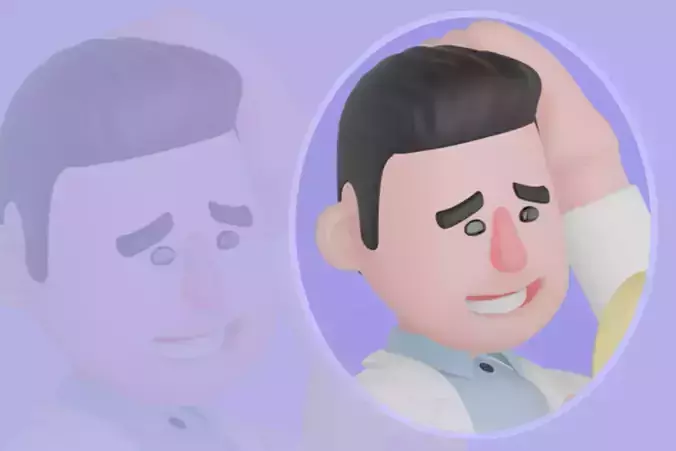 Stylized 3D Male Doctor Character - Confused with Cream Pill 3D model