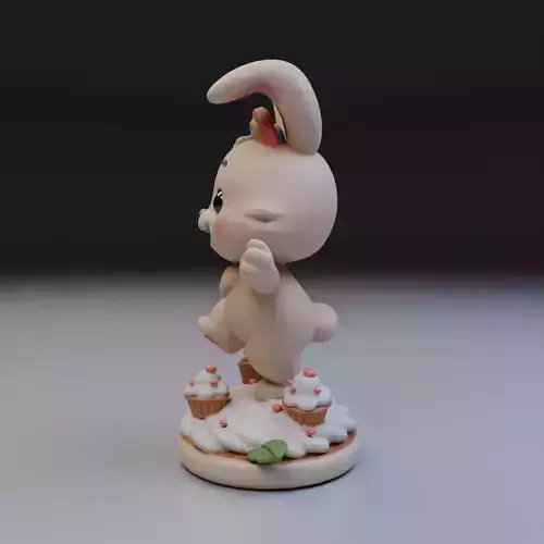 sweet bunny 3D print model 4