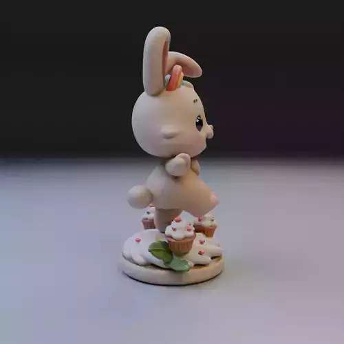 sweet bunny 3D print model 2
