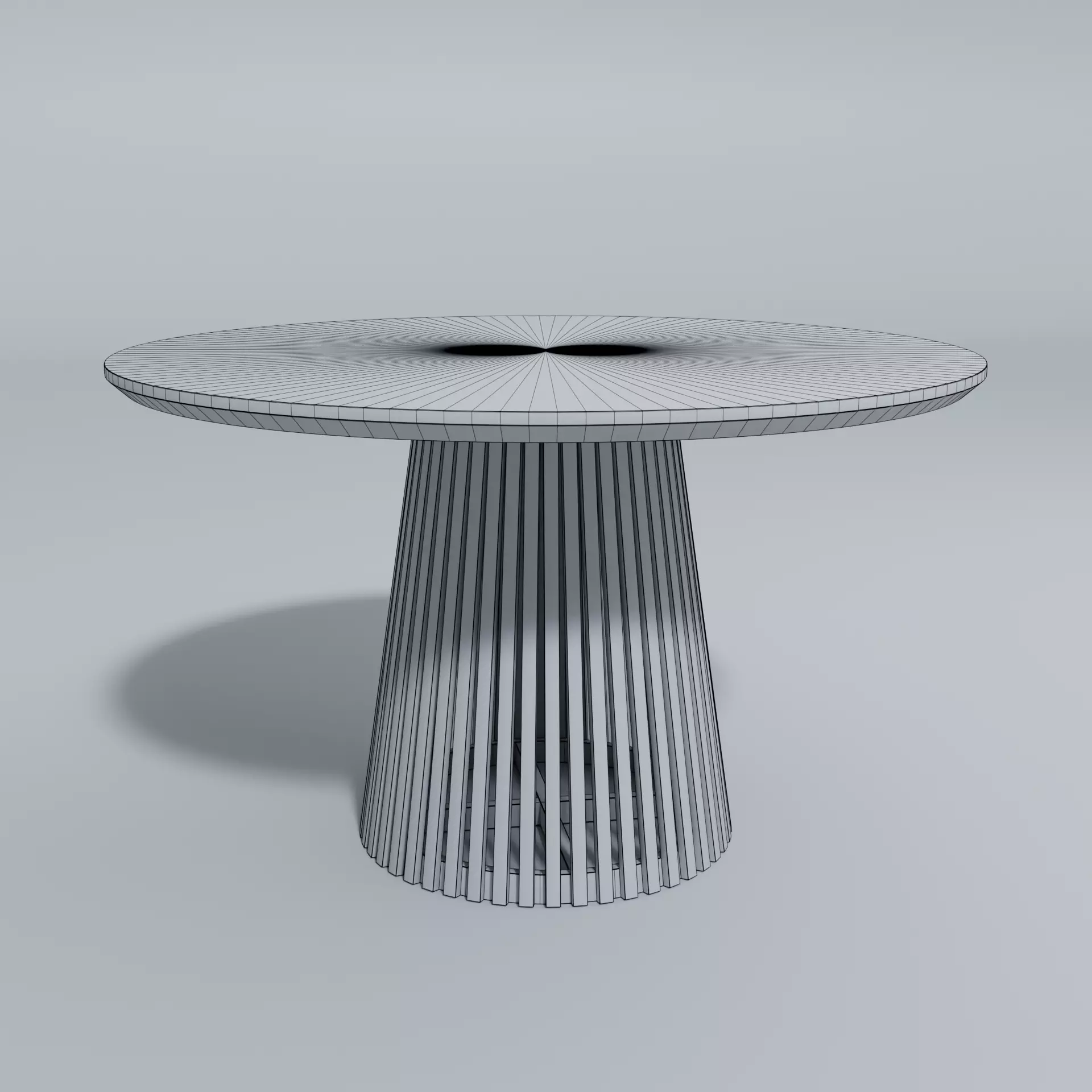 Kaiser Wooden Round Dining Table 3D model_4
