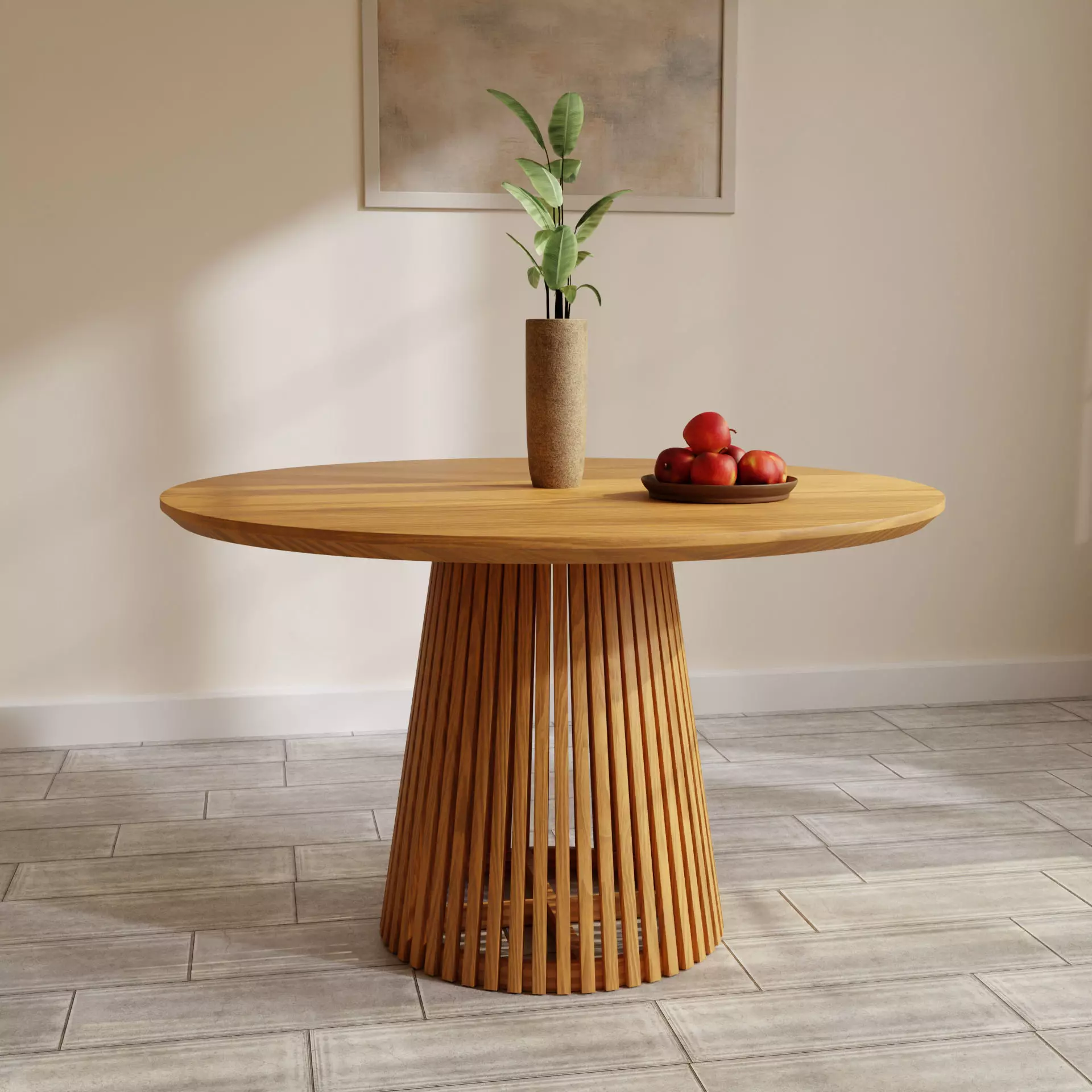 Kaiser Wooden Round Dining Table 3D model_0