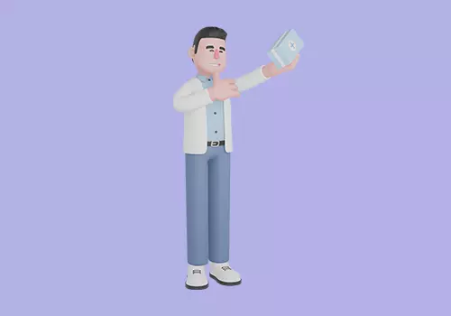Stylized 3D Male Doctor Character - Pointing at First Aid Kit 3D model_2