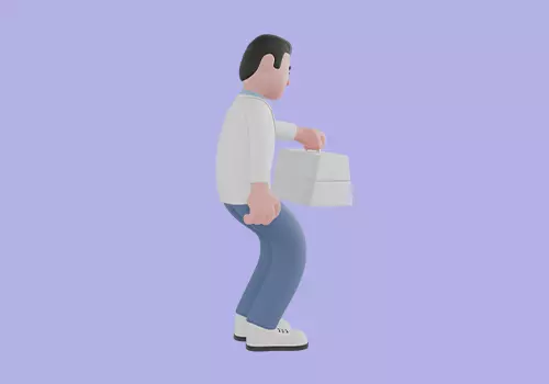 Stylized 3D Male Doctor Character - Tired Carrying First Aid Kit 3D model_5