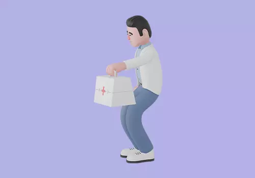 Stylized 3D Male Doctor Character - Tired Carrying First Aid Kit 3D model_3