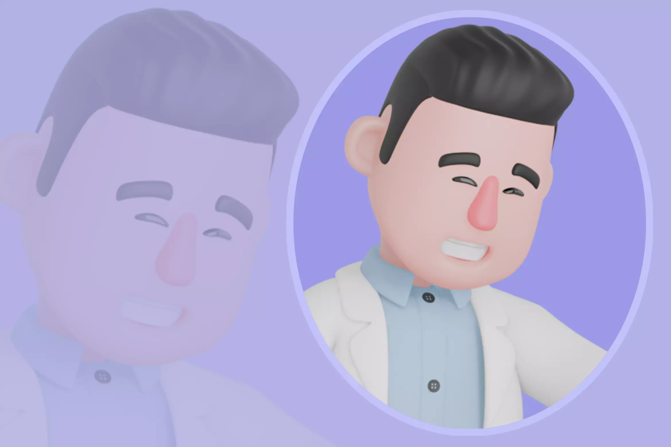 Stylized 3D Male Doctor Character - Tired Carrying First Aid Kit 3D model_0