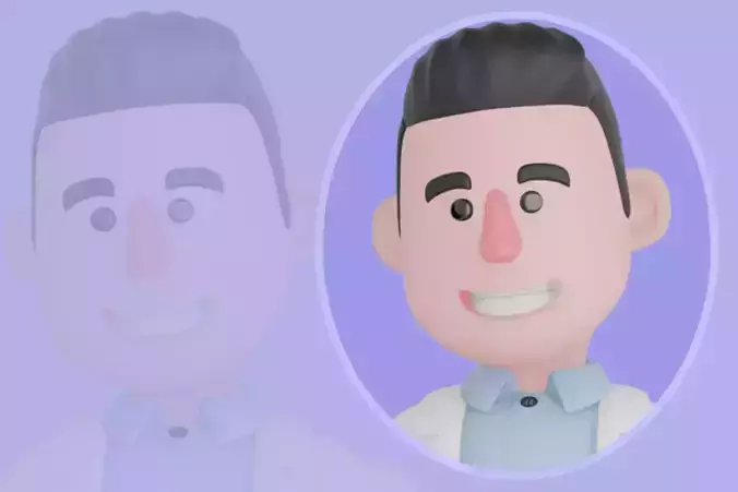 Stylized 3D Male Doctor Character-Walking with Inviting Gesture