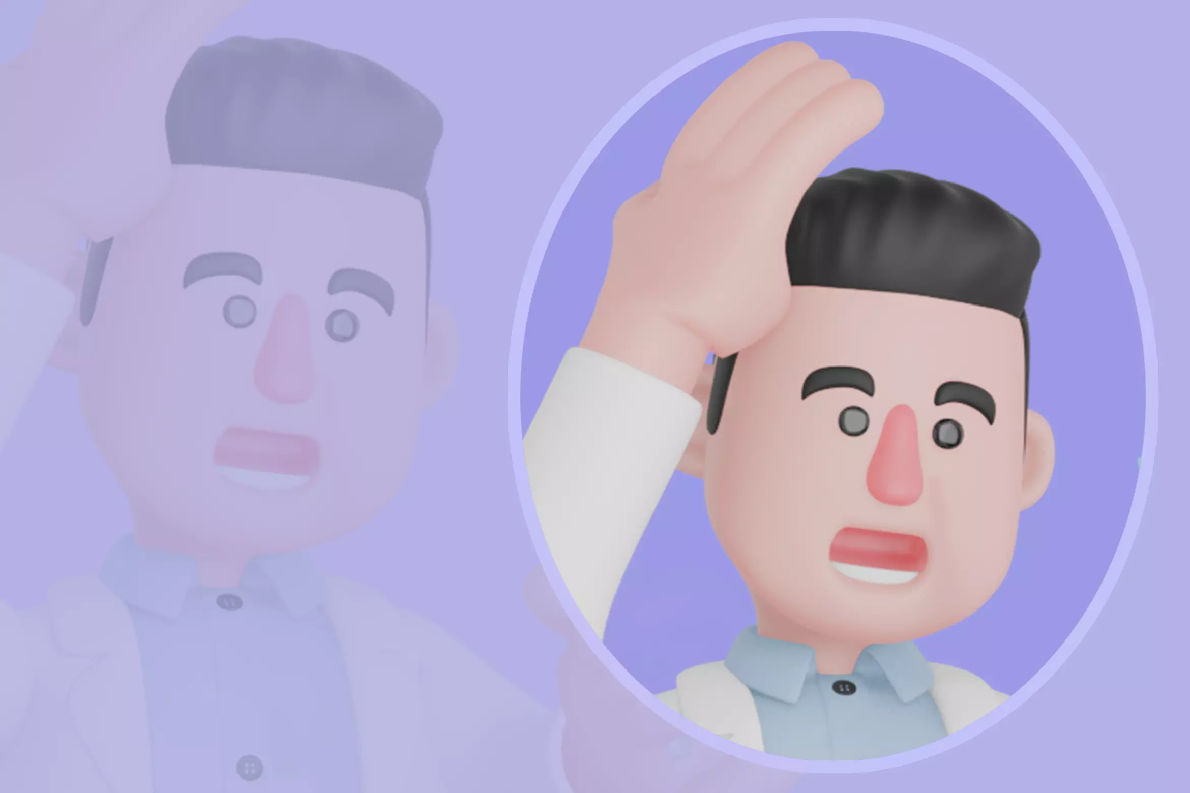 Stylized 3D Male Doctor Character - Shocked Holding Thermometer 3D model_0