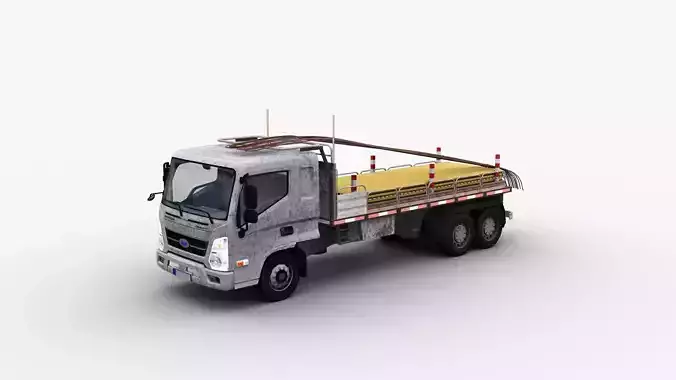 Construction Truck with interior Low-poly 3D model