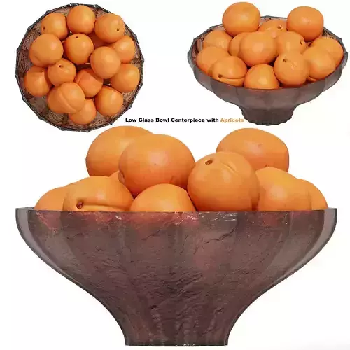 Low Glass Bowl Centerpiece with Apricots