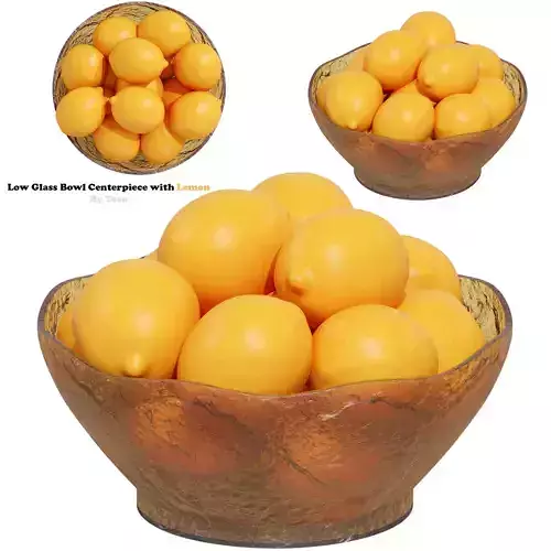  Low Glass Bowl Centerpiece with Lemon