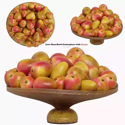 Low Glass Bowl Centerpiece with Mango