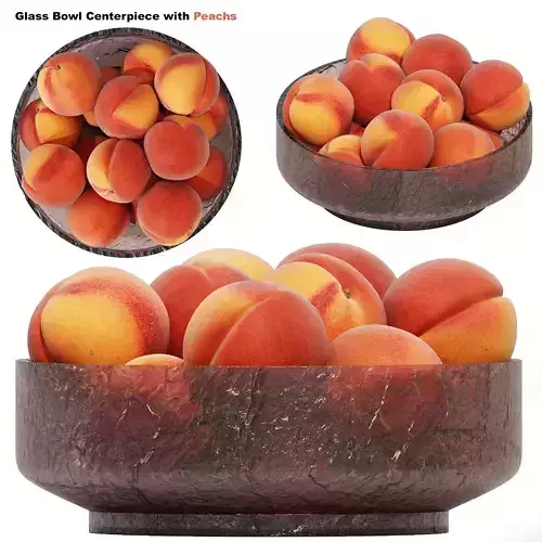 Glass Bowl Centerpiece with Peachs