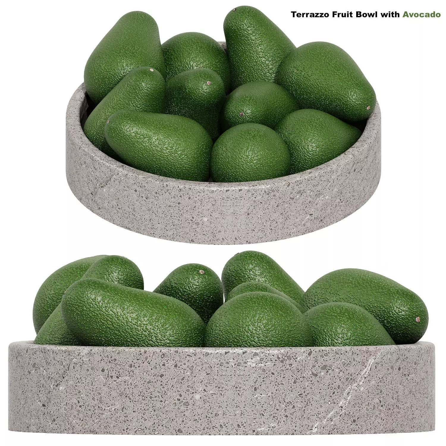 Terrazzo Fruit Bowl with Avocado 3D model