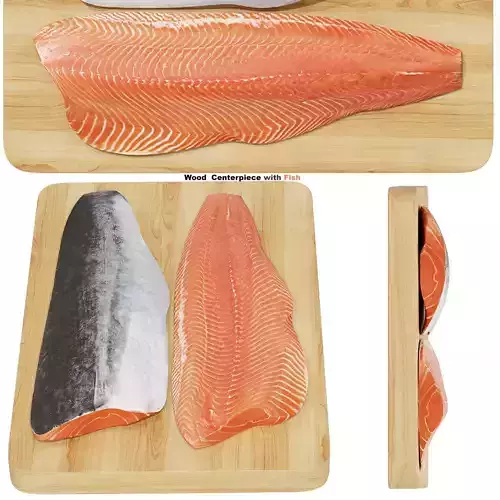 Wood Centerpiece with Fish