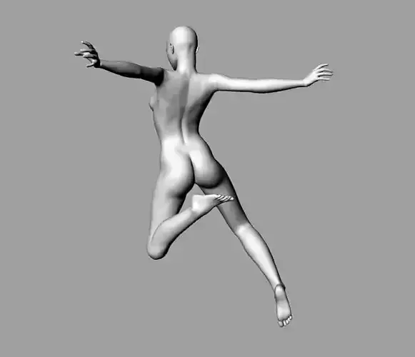 Nude flying Girl Model 3D STL model