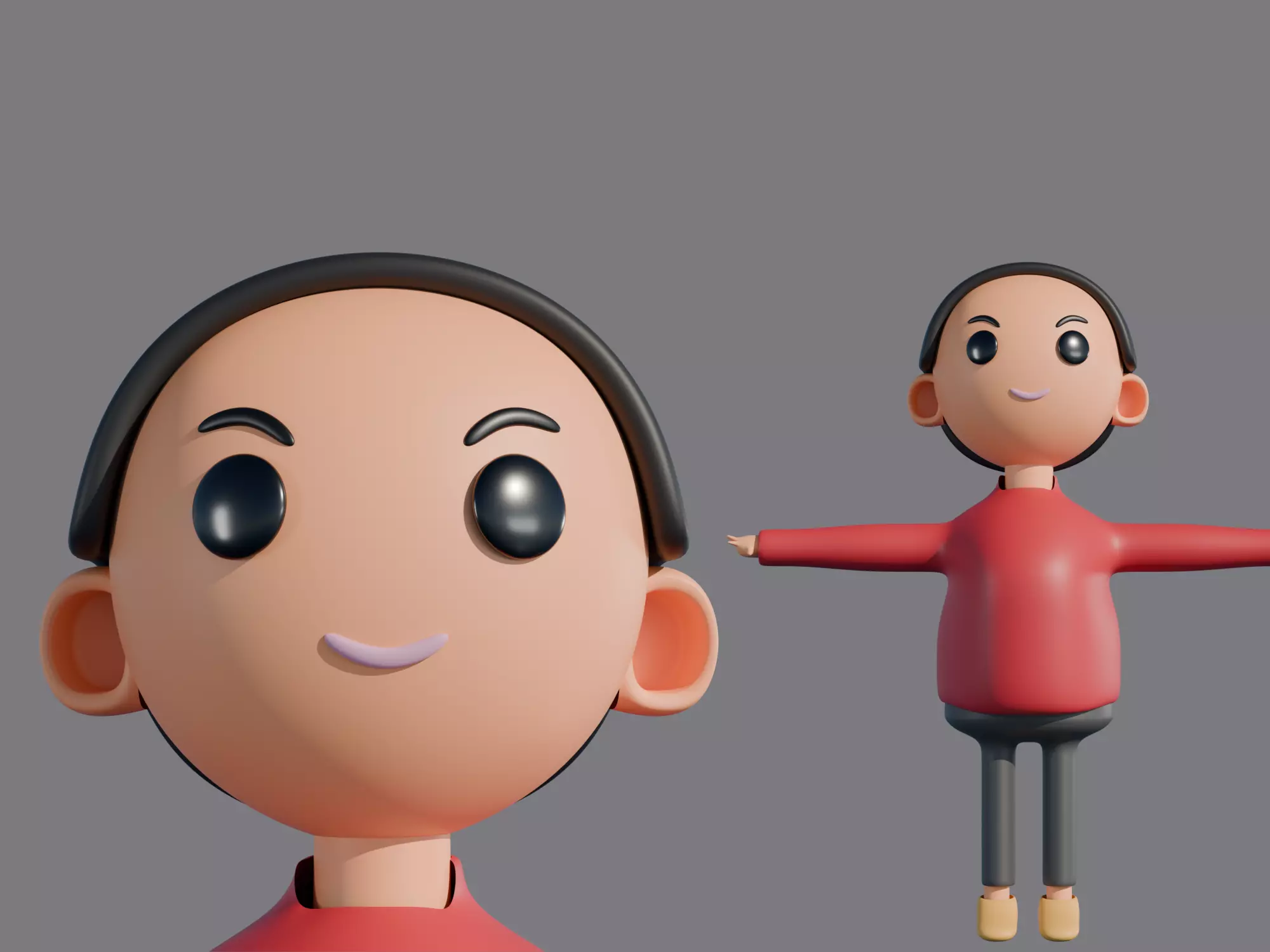 3D character A boy name is Loan Free 3D model