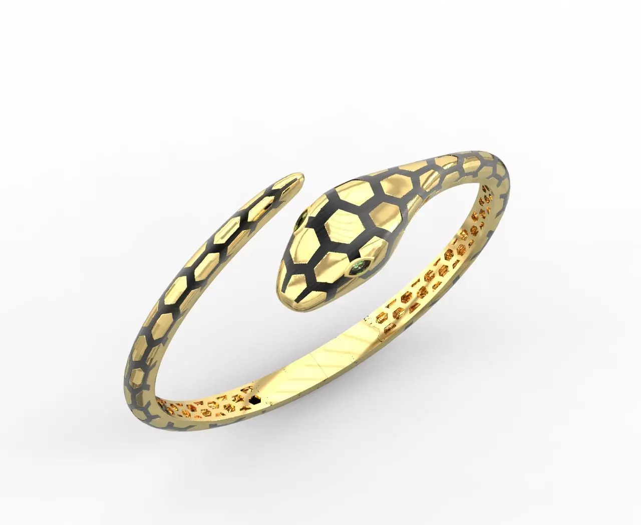 bvlgari yilan serpenti kelepce bilezik yilan snake 3D print model