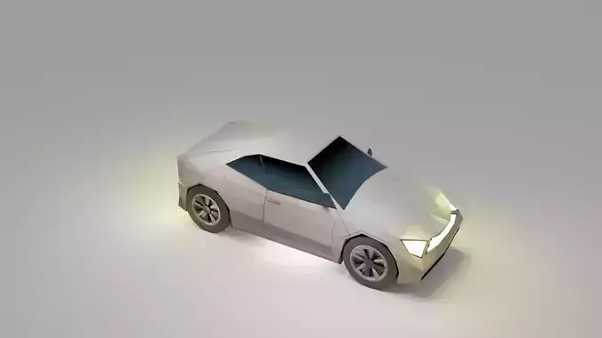 Low Poly Stylized Sports Car Game Ready 3D Model 