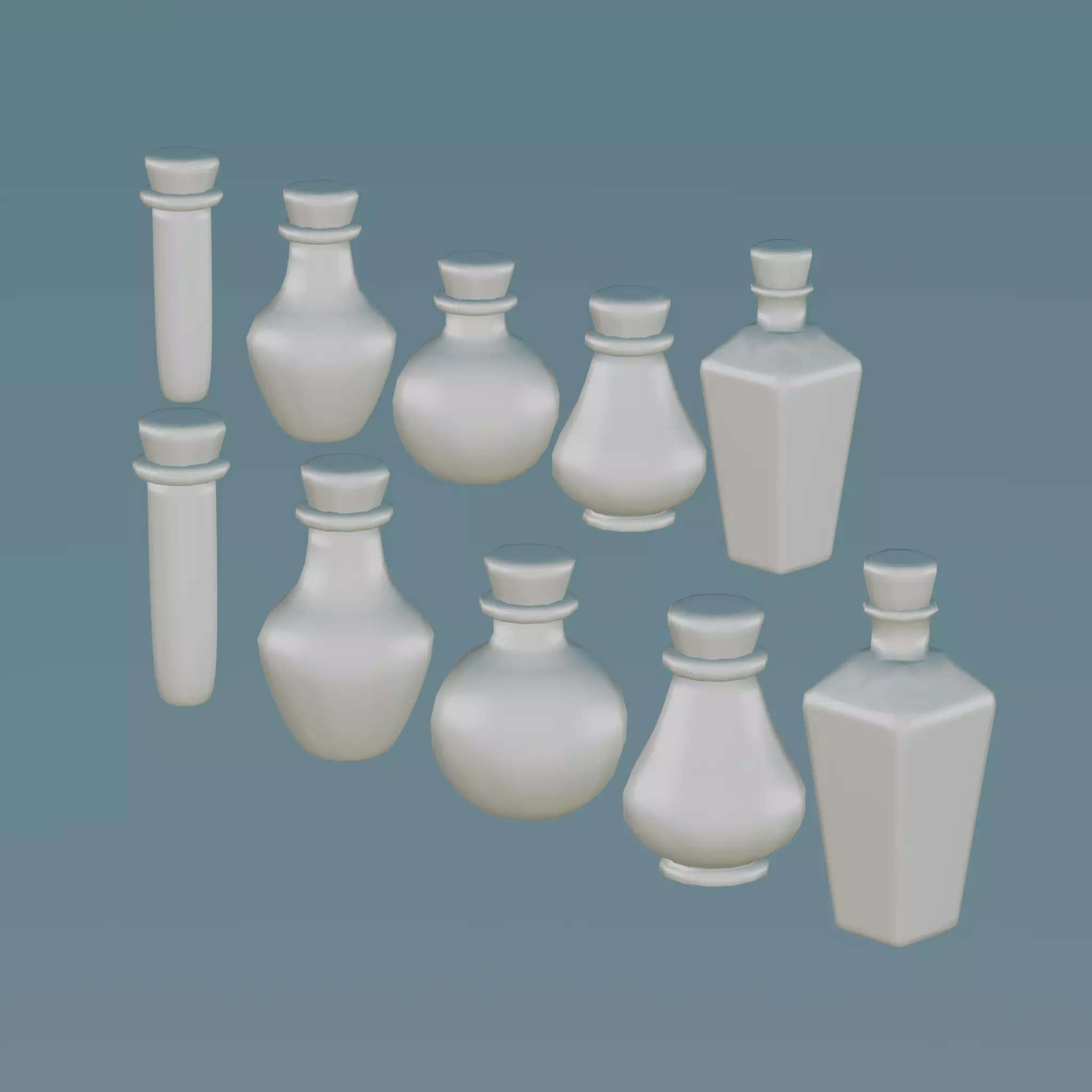 Low-Poly RPG Potions Pack - Game Ready Pack Low-poly 3D model_1