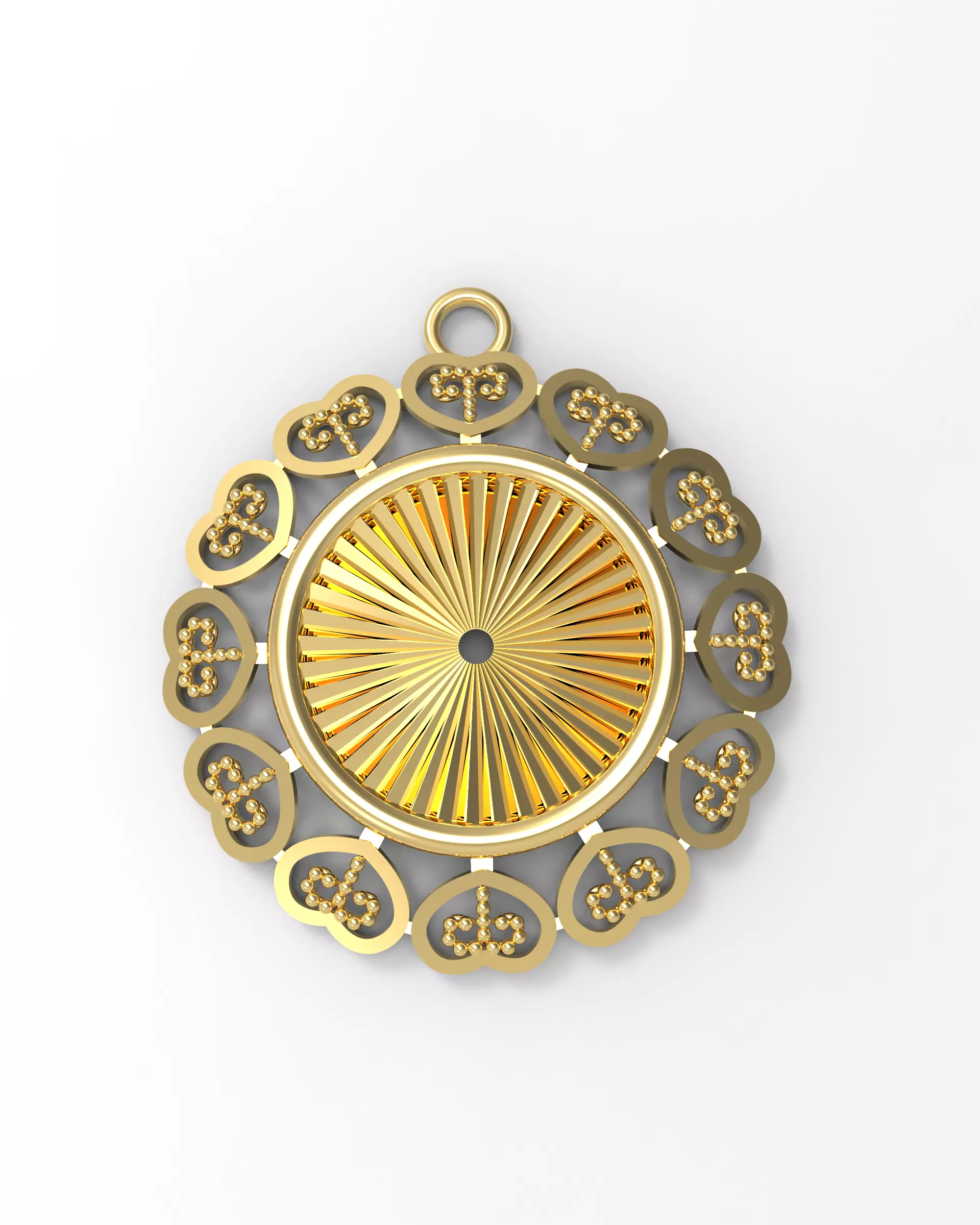 Heart Frame Pendant 3D Model Circle Locket Romantic Jewelry 3D print model_0