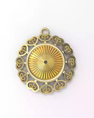 Heart Frame Pendant 3D Model Circle Locket Romantic Jewelry