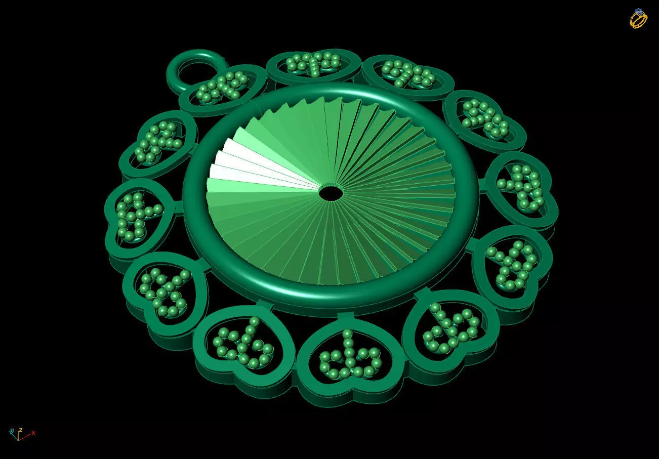 Heart Frame Pendant 3D Model Circle Locket Romantic Jewelry 3D print model_3