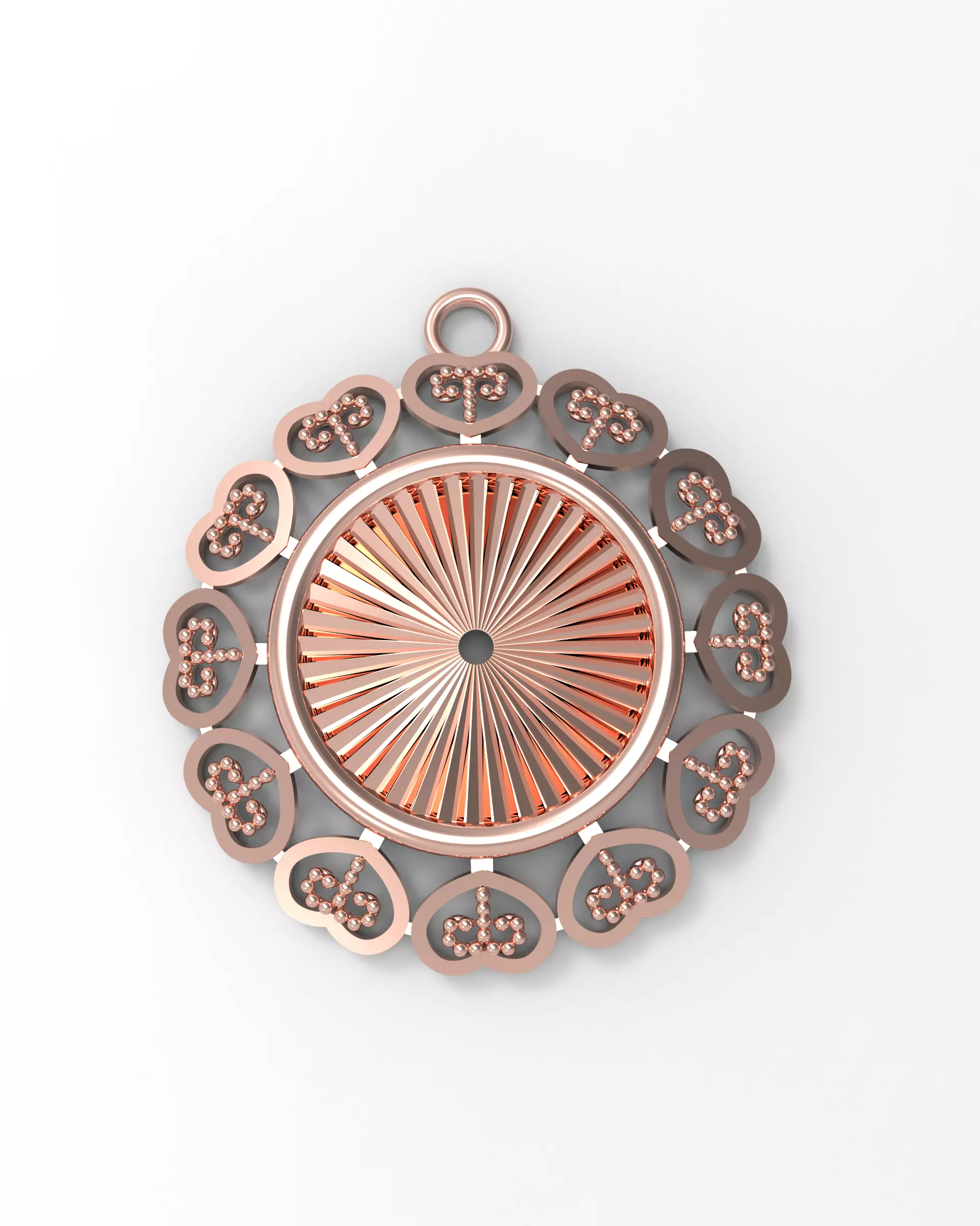 Heart Frame Pendant 3D Model Circle Locket Romantic Jewelry 3D print model_2