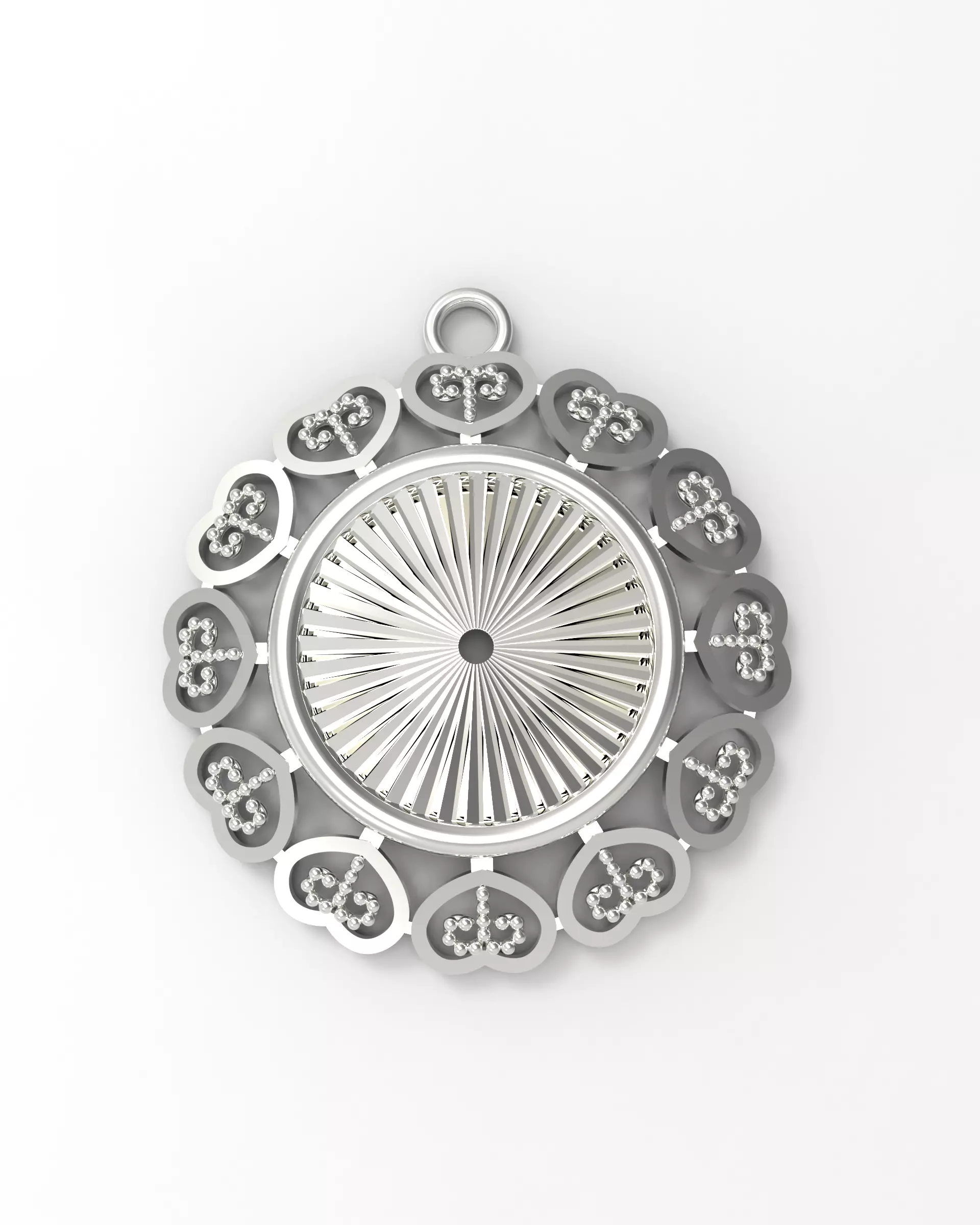 Heart Frame Pendant 3D Model Circle Locket Romantic Jewelry 3D print model_1