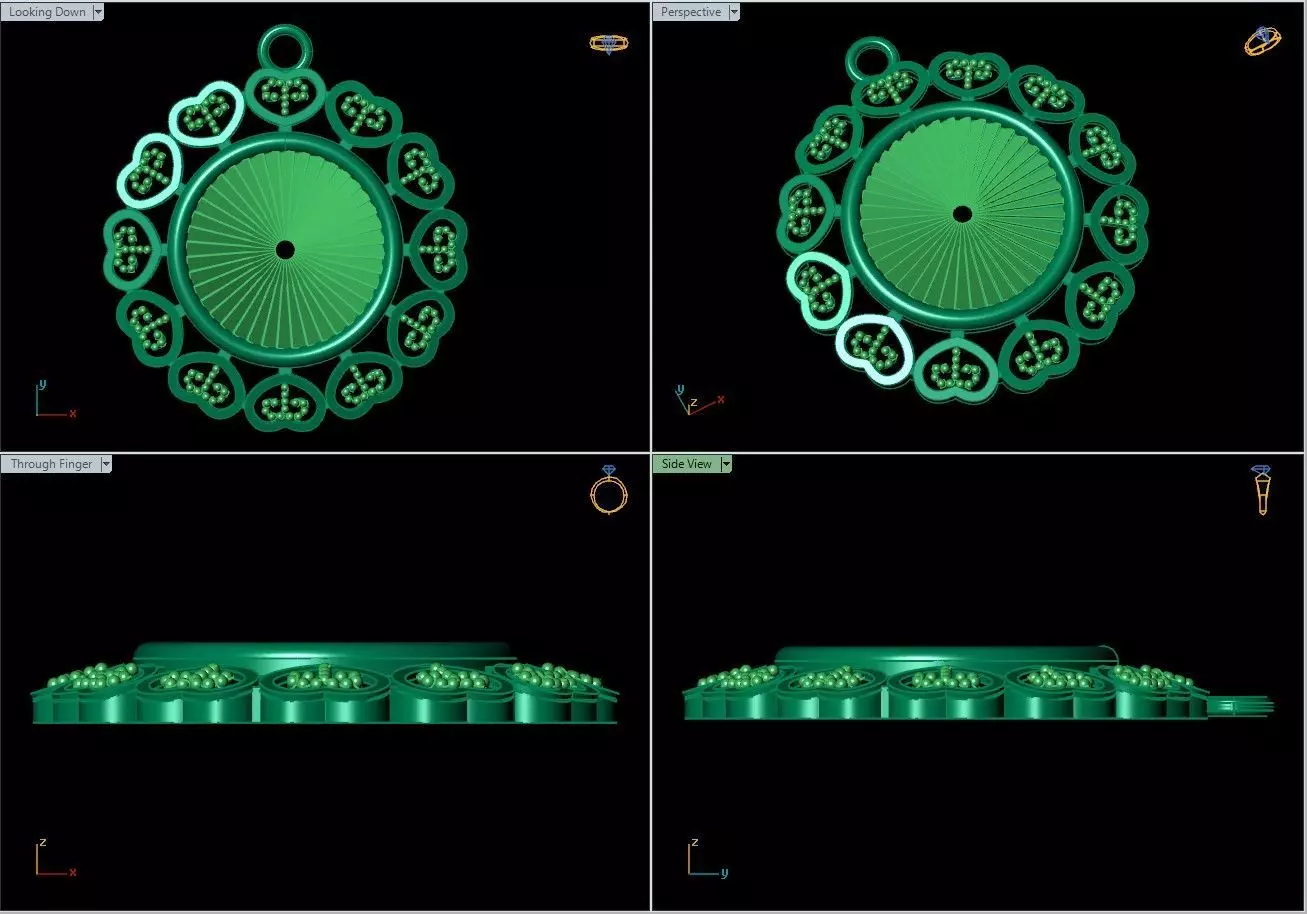 Heart Frame Pendant 3D Model Circle Locket Romantic Jewelry 3D print model_5