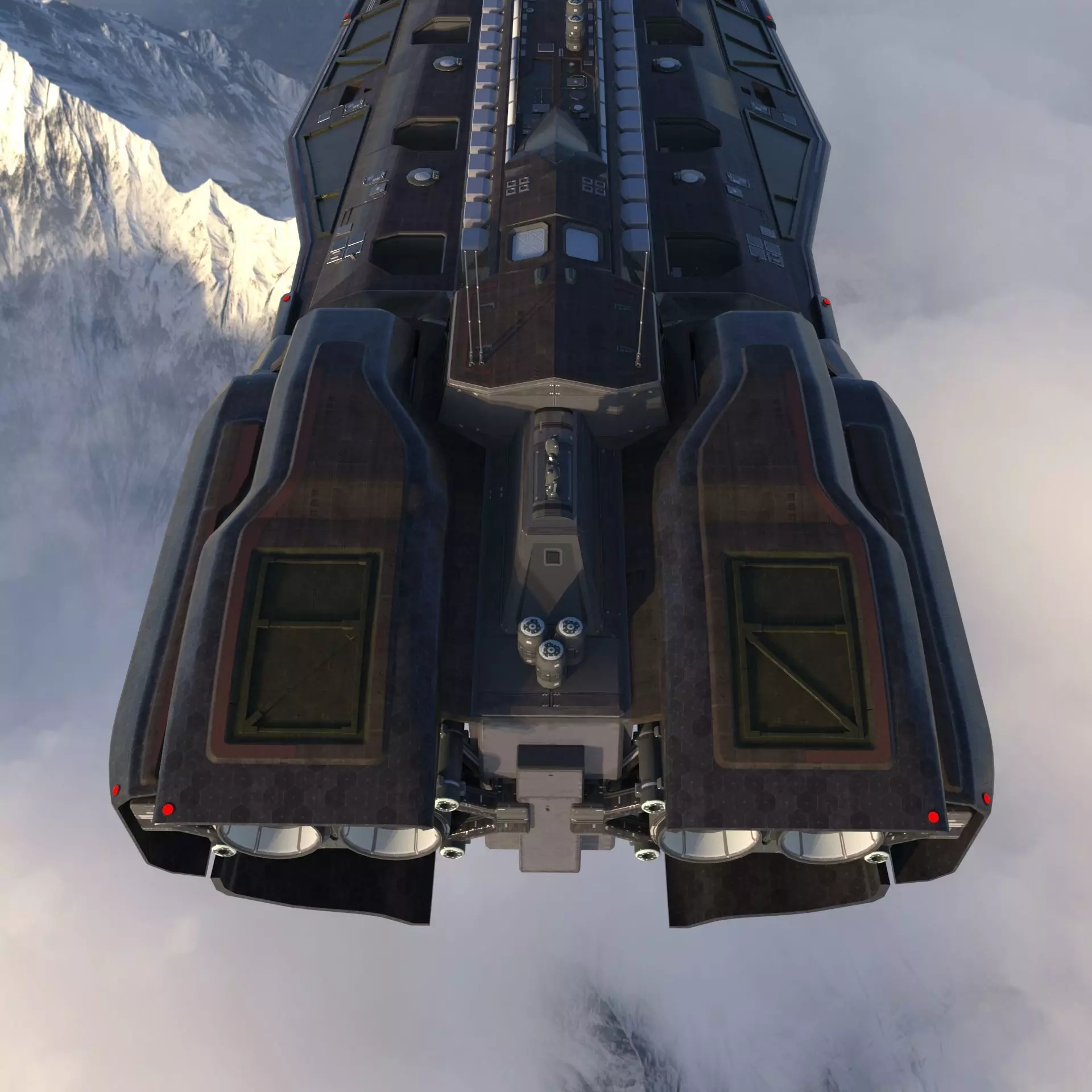 Sci-Fi Spaceship Missile Boat - Low Poly PBR 3D Model Low-poly 3D model_12