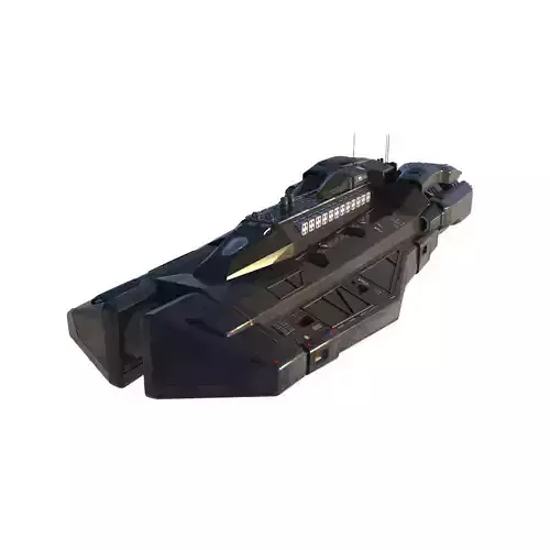Sci-Fi Spaceship Missile Boat - Low Poly PBR 3D Model Low-poly 3D model