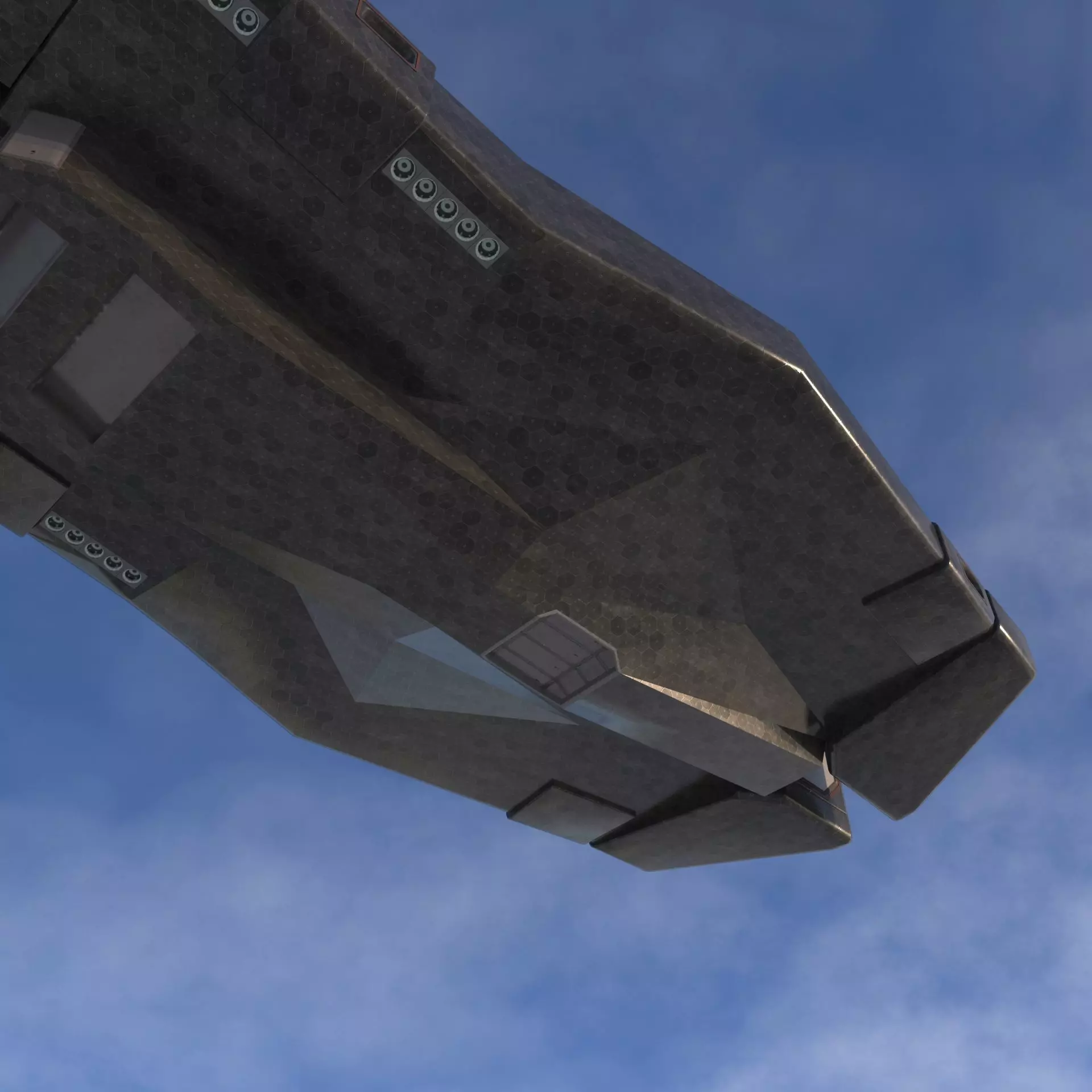 Sci-Fi Spaceship Missile Boat - Low Poly PBR 3D Model Low-poly 3D model_8