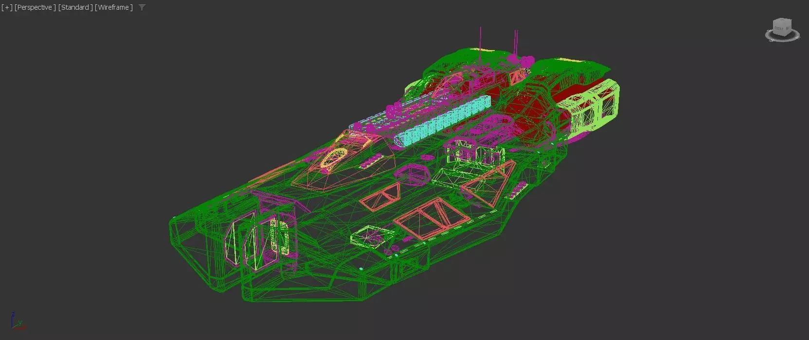 Sci-Fi Spaceship Missile Boat - Low Poly PBR 3D Model Low-poly 3D model_16