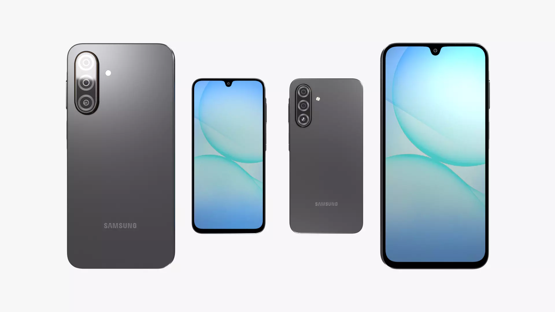 Samsung Galaxy A17 Black Low-poly 3D model_4