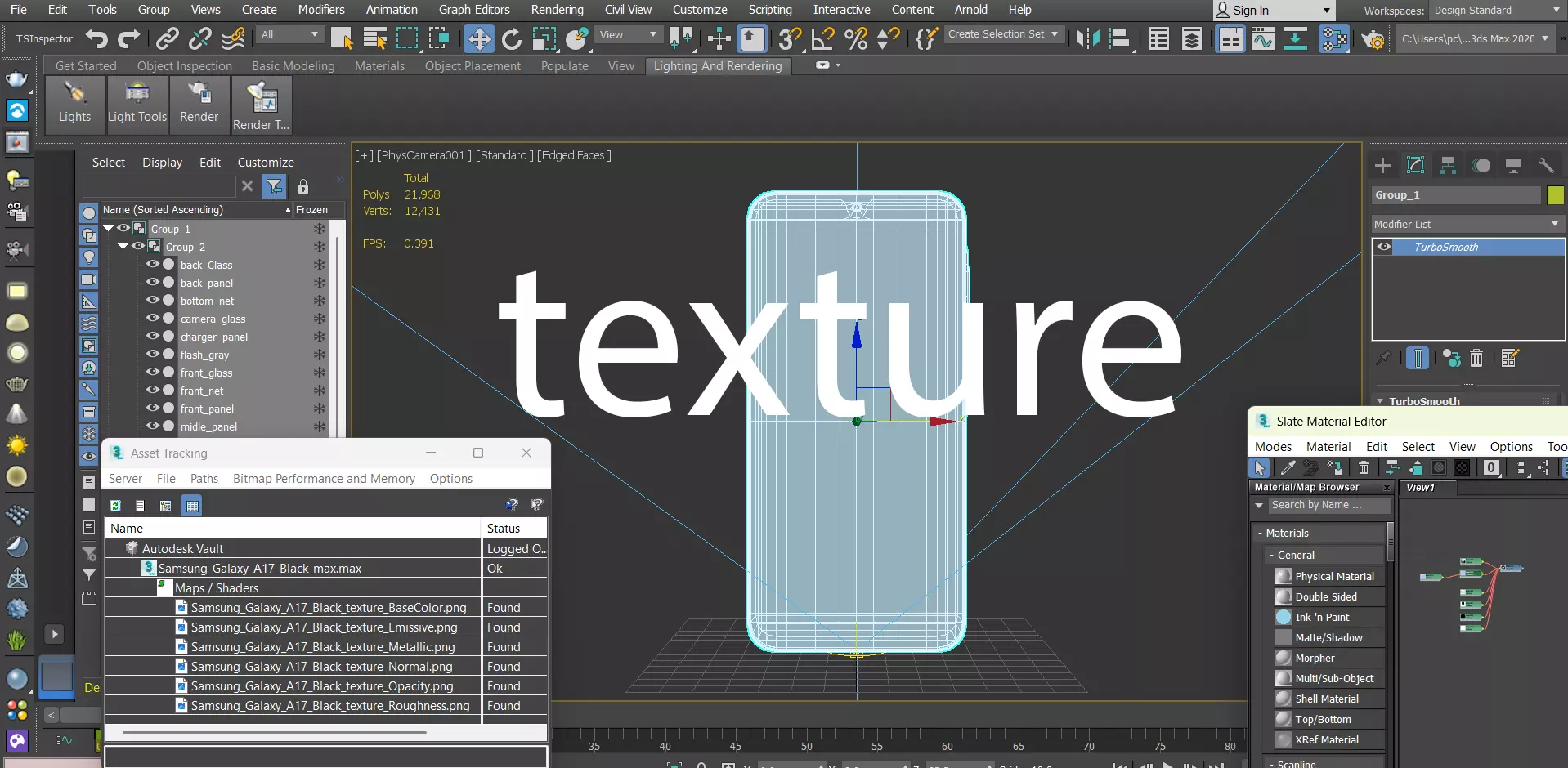 Samsung Galaxy A17 Black Low-poly 3D model_13