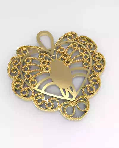 Crab Pendant Filigree Design Ocean Jewelry