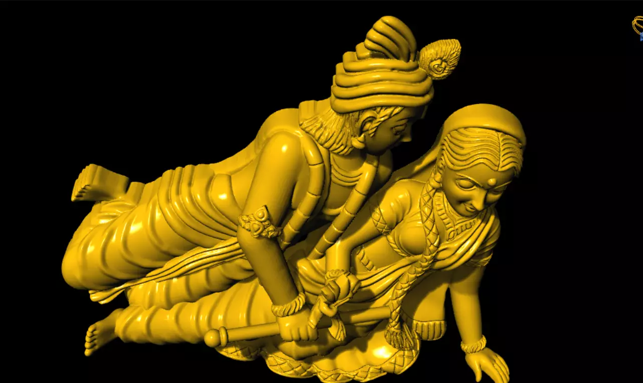 radha krishna 3d printed model 3D print model_8