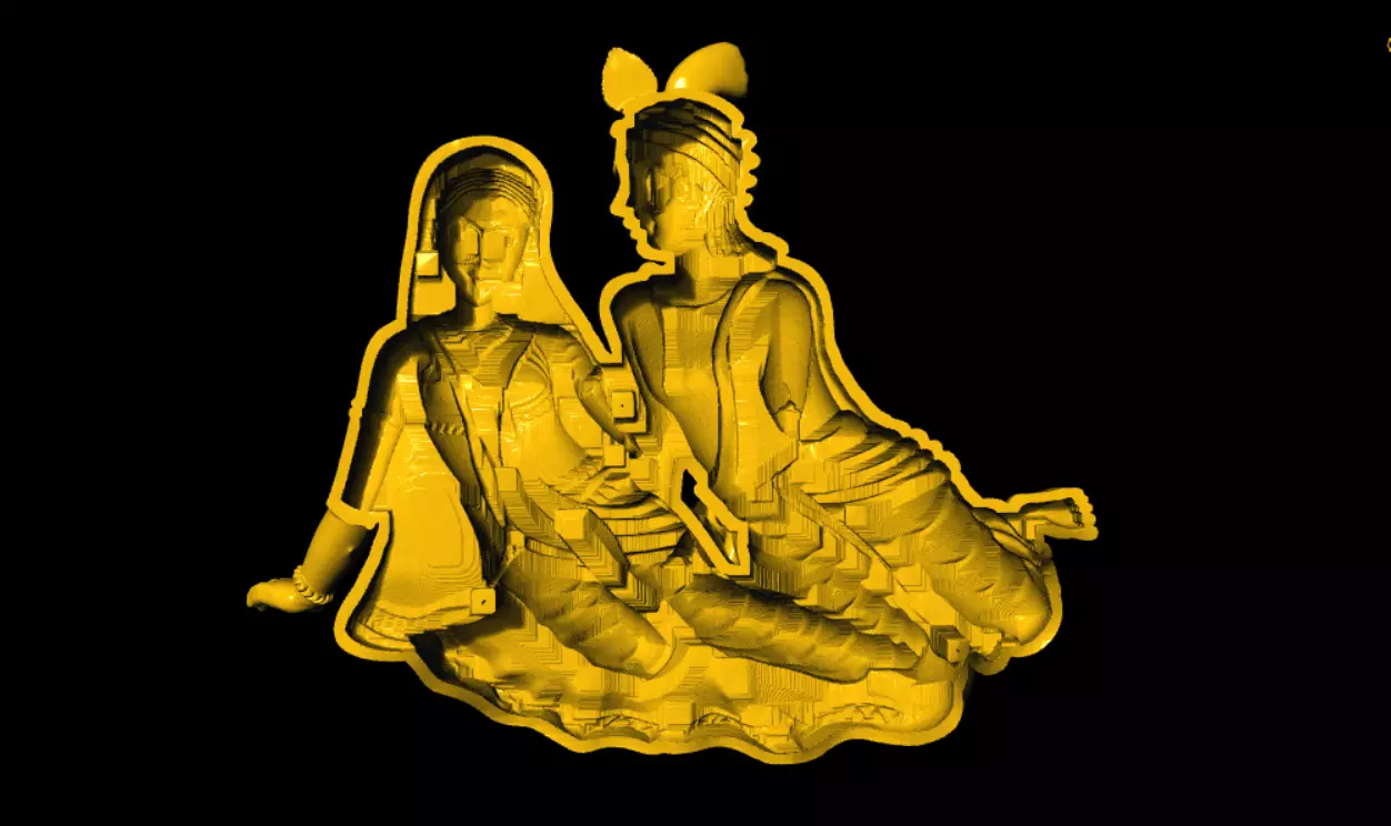 radha krishna 3d printed model 3D print model_5