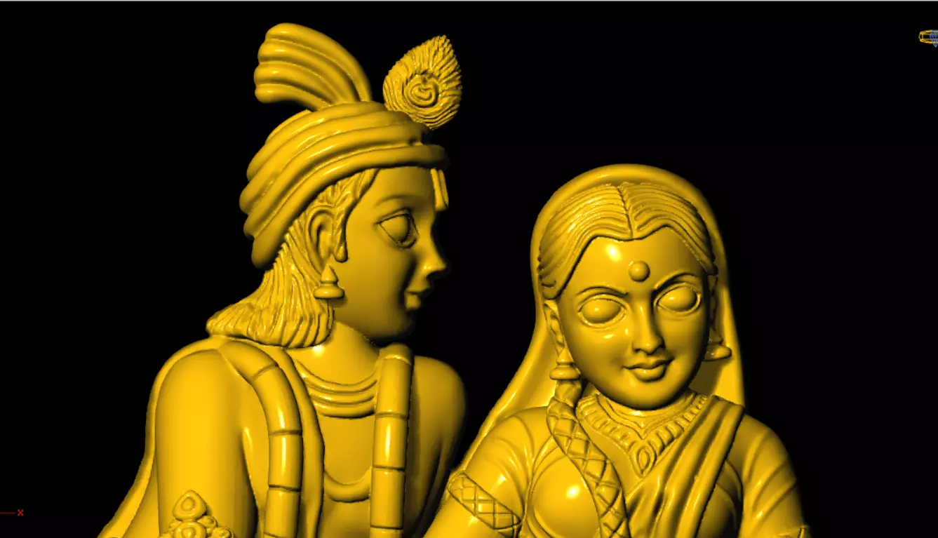 radha krishna 3d printed model 3D print model_6