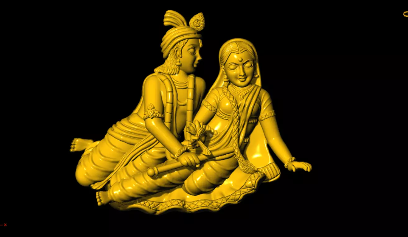 radha krishna 3d printed model 3D print model_0