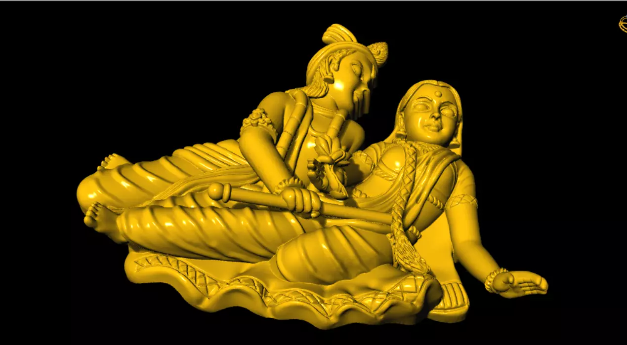 radha krishna 3d printed model 3D print model_9