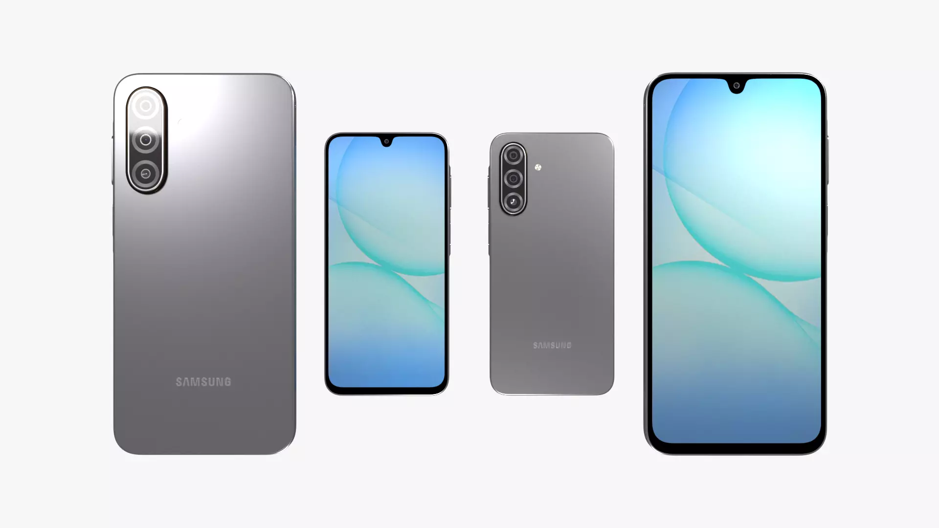 Samsung Galaxy A17 Gray Low-poly 3D model_4