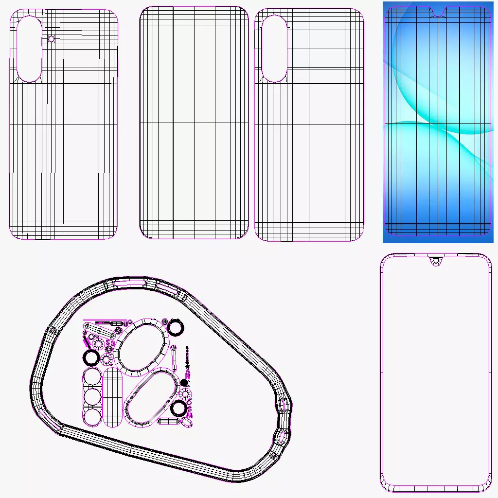 Samsung Galaxy A17 Gray Low-poly 3D model_12