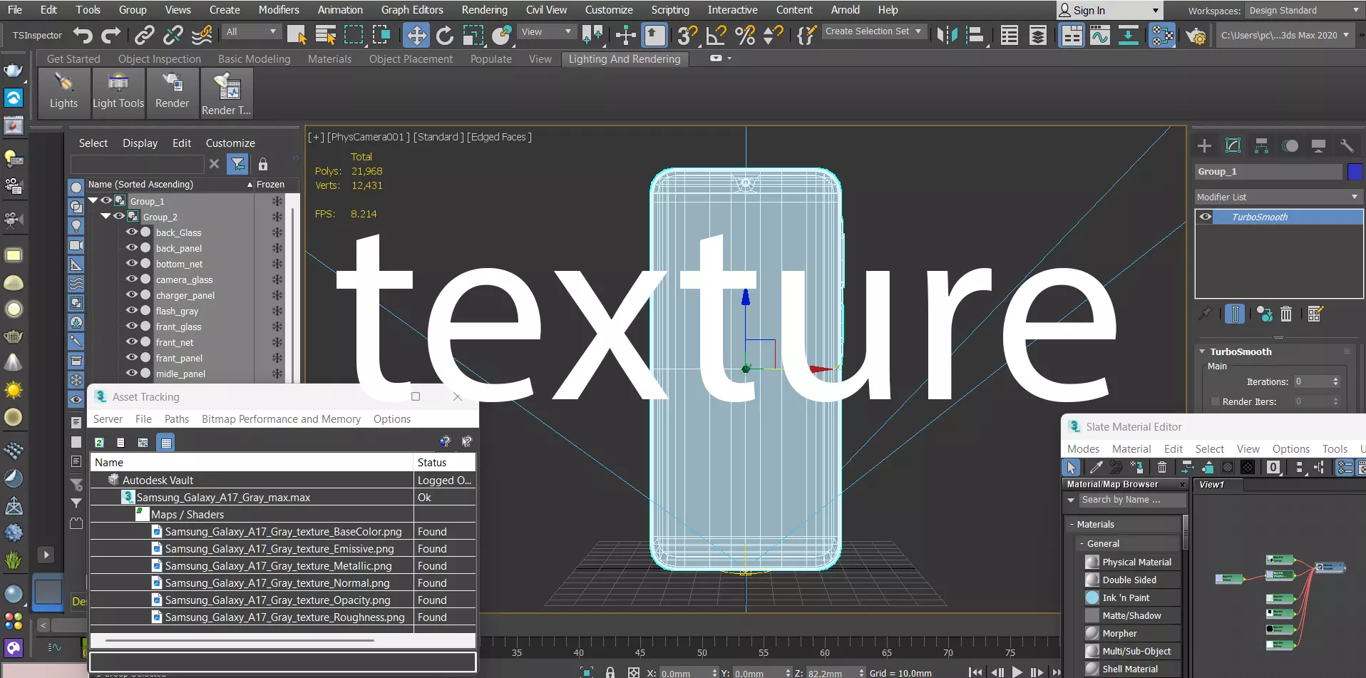 Samsung Galaxy A17 Gray Low-poly 3D model_13