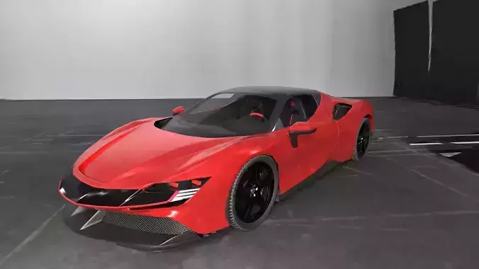 Realistic Sports Car Game Film Optimized Low-poly 3D model