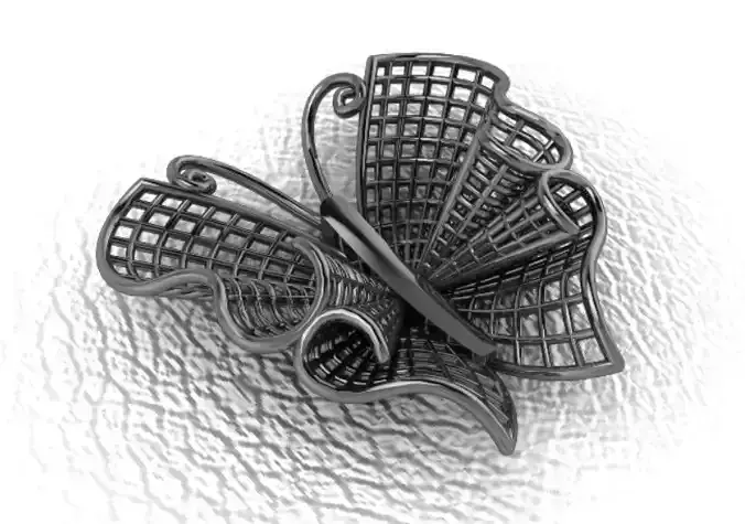 Golden Cage Butterfly Brooch 2gm 3D print model