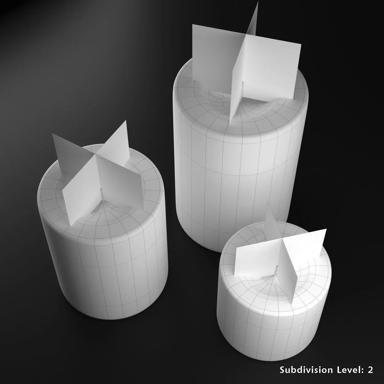 Festive Burning Pillar Candles Low-poly 3D model_3